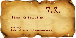 Tima Krisztina névjegykártya
