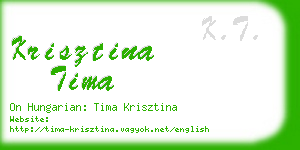 krisztina tima business card